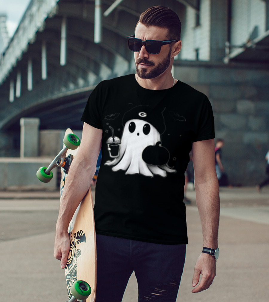 Halloween Green Bay Packers Ghost Pumpkin Football Fan Merchandise T-Shirt