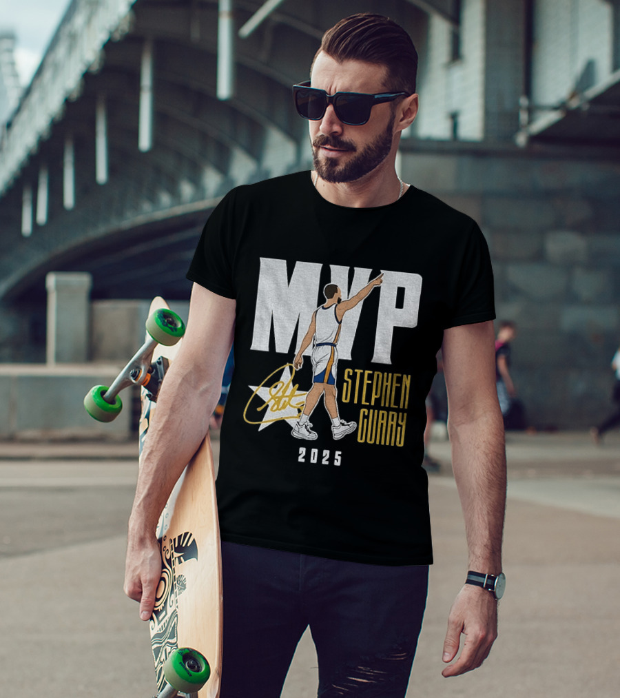 Stephen Curry MVP 2025 Basketball Champion Star Signature T-Shirt