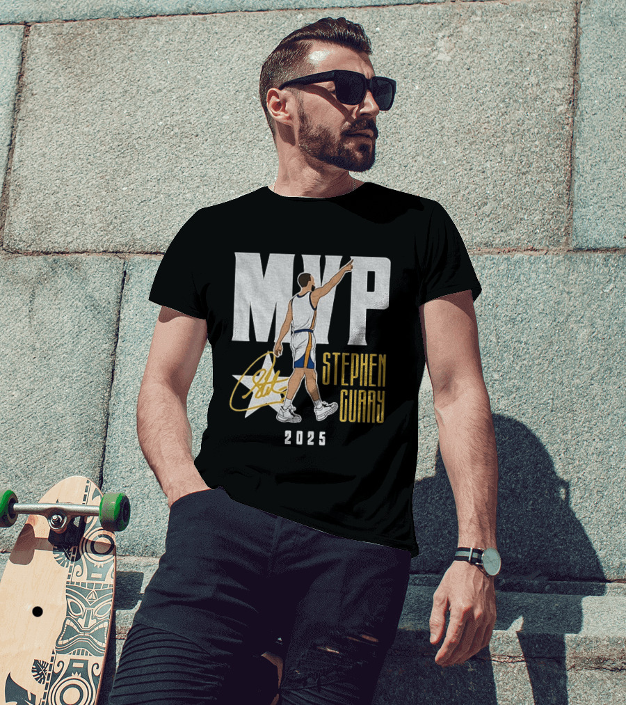 Stephen Curry MVP 2025 Basketball Champion Star Signature T-Shirt