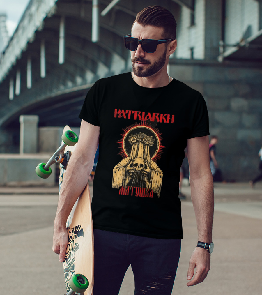 Patriarkh Matushka Skeleton Halo Floral Hooded Figure T-Shirt
