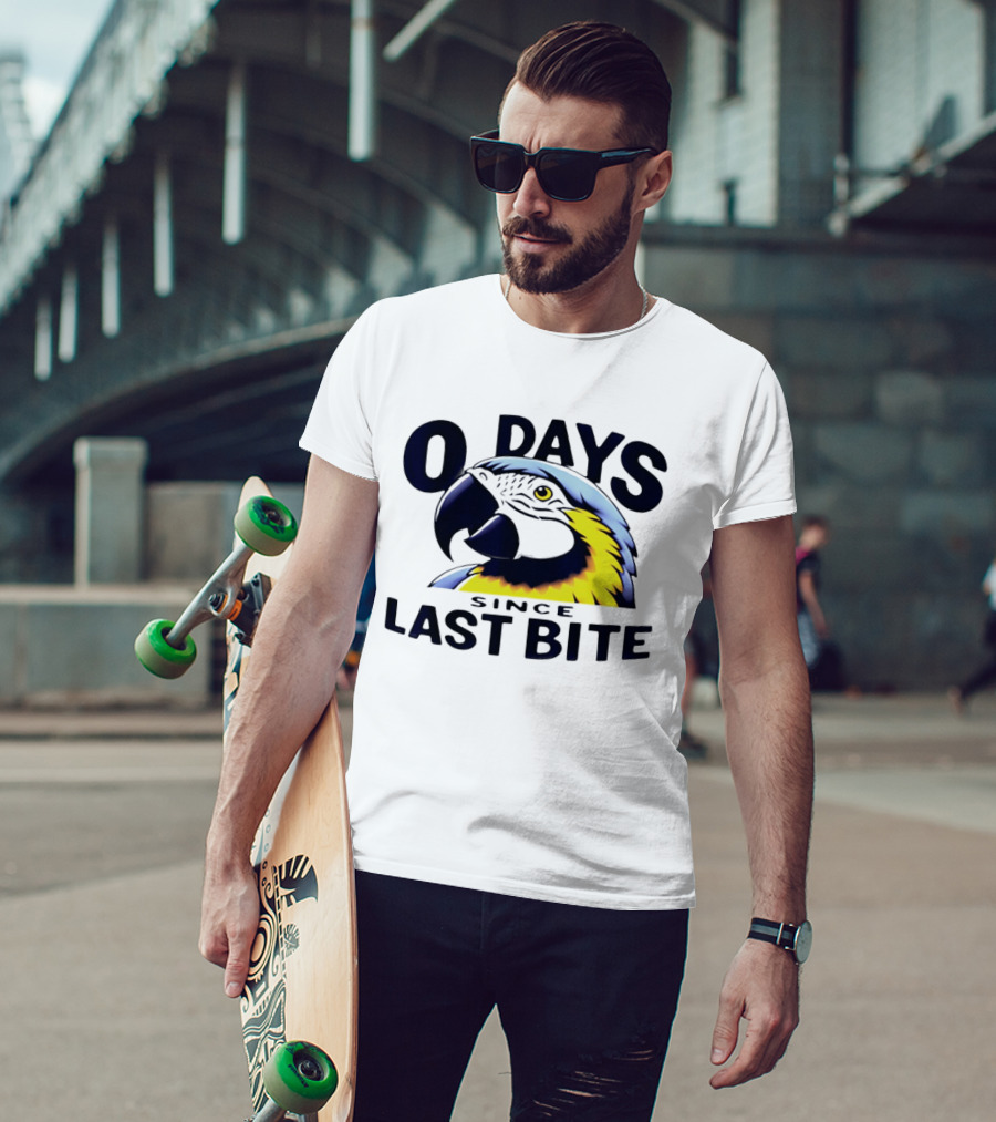 0 Days Since Last Bite Parrot Humor Nonprofit Attire T-Shirt