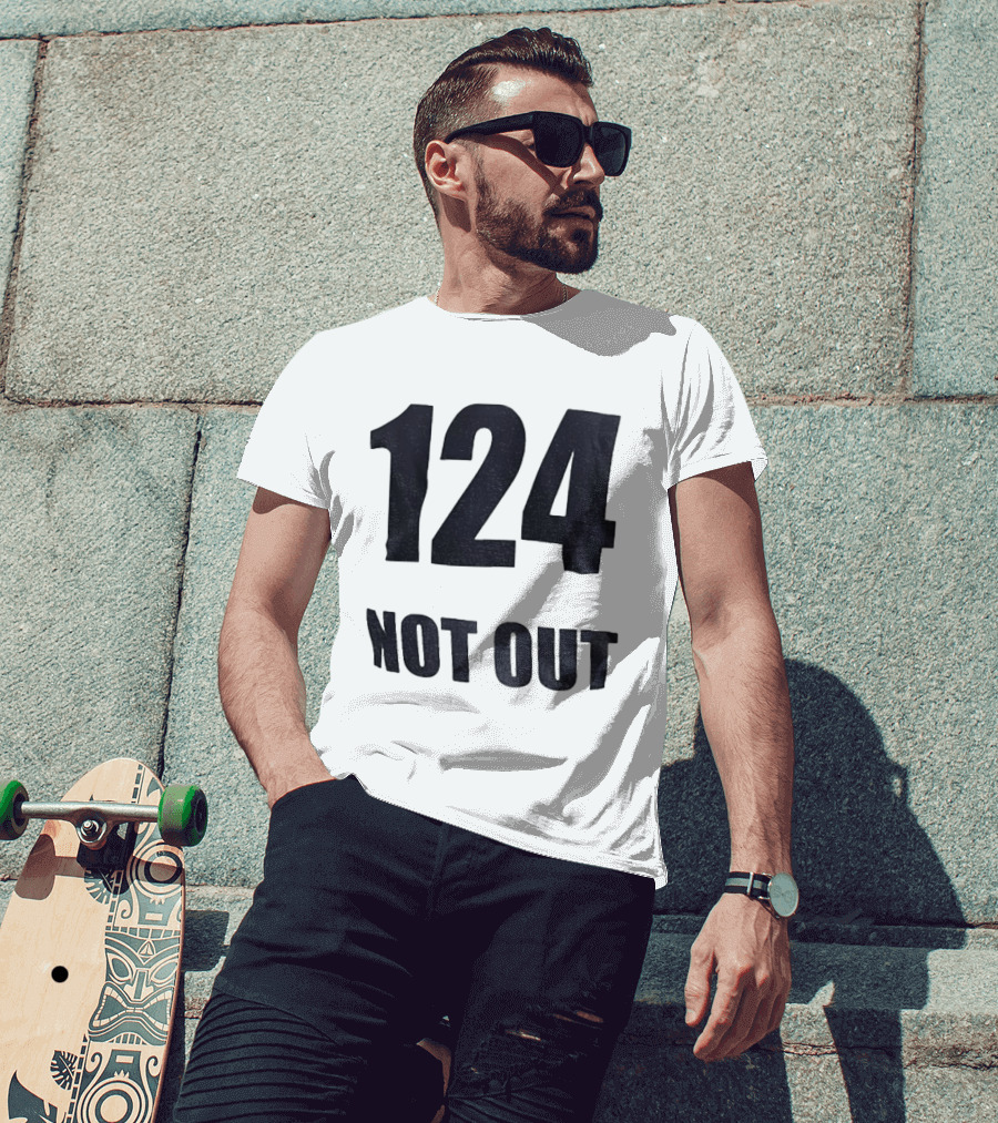 124 Not Out India Political T-Shirt
