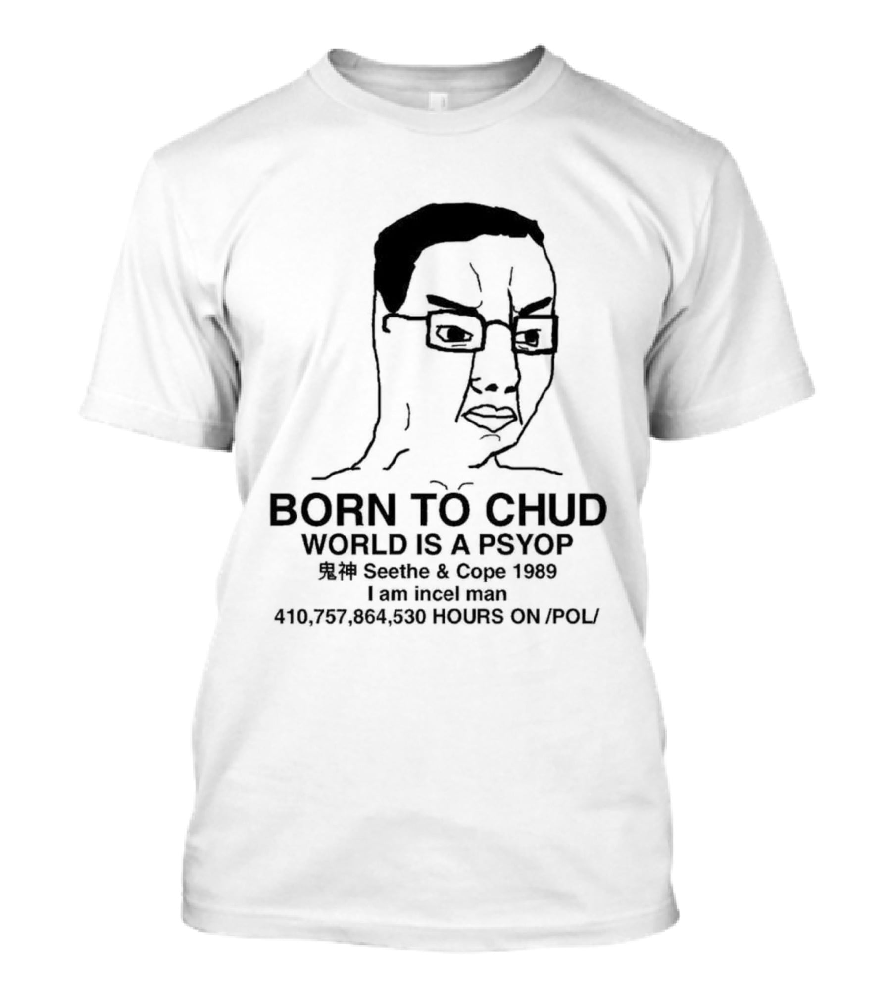 Born To Chud World Is A Psyop Seethe Cope 1989 I Am Incelcore 482752089 Hours On Pol T-Shirt