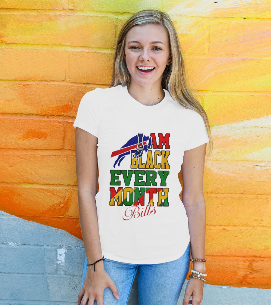 Buffalo Bills I Am Black Every Month Juneteenth Bills T-Shirt