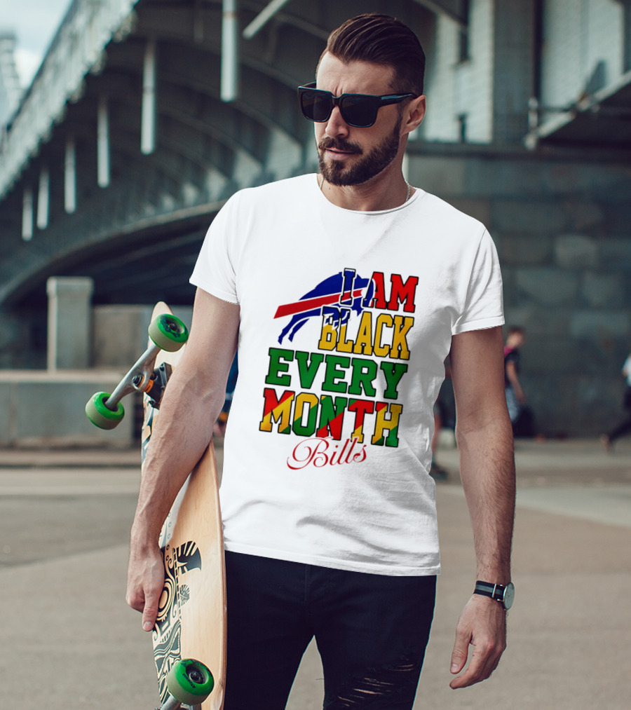 Buffalo Bills I Am Black Every Month Juneteenth Bills T-Shirt