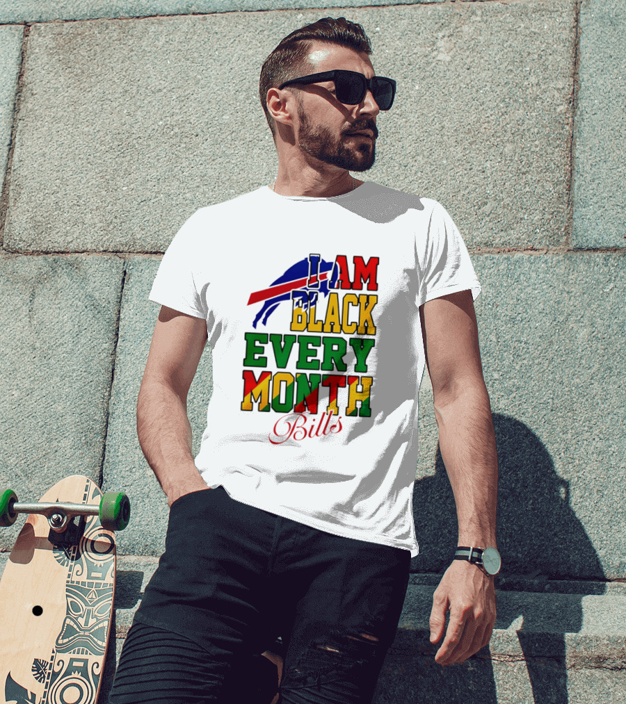 Buffalo Bills I Am Black Every Month Juneteenth Bills T-Shirt