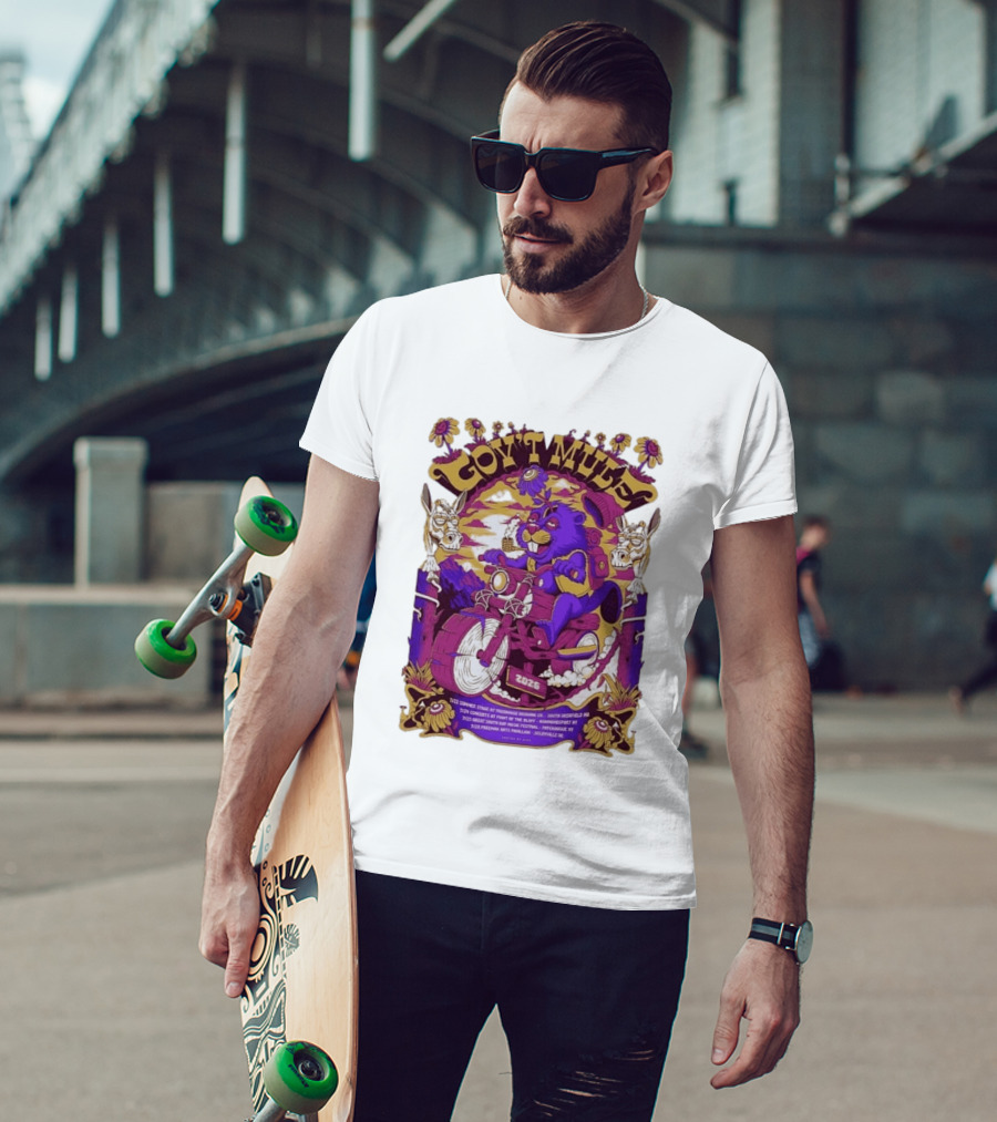 Gov't Mule Summer Tour 2026 Psychedelic Bear Riding Motorcycle Concert Dates And Locations T-Shirt