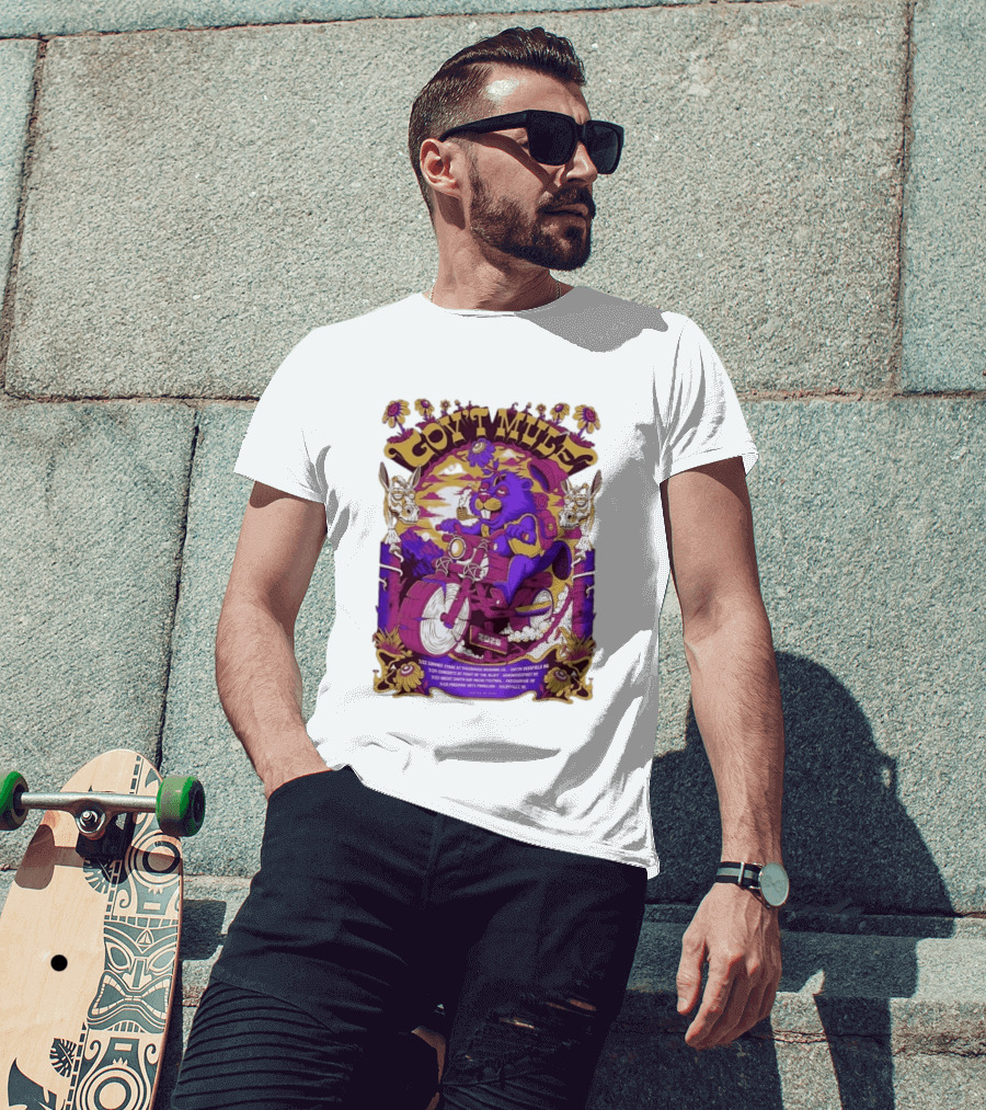 Gov't Mule Summer Tour 2026 Psychedelic Bear Riding Motorcycle Concert Dates And Locations T-Shirt