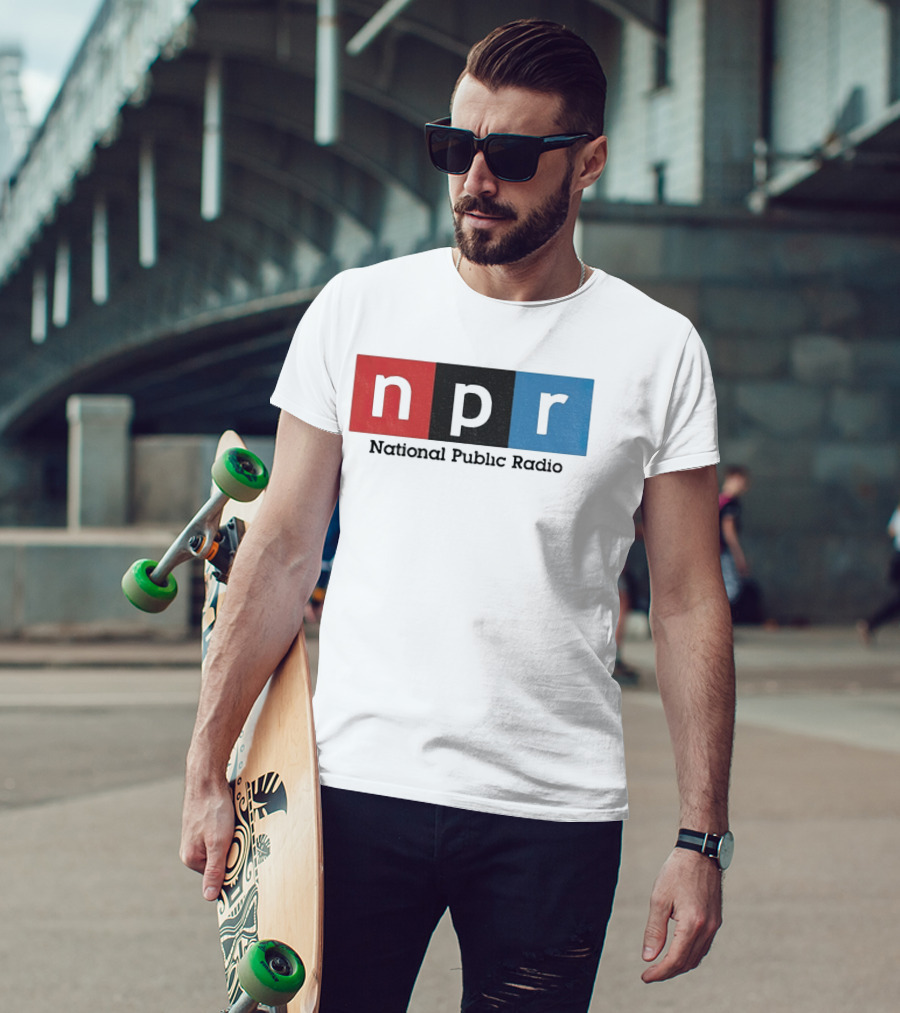 NPR National Public Radio Iconic Logo Red Black Blue T-Shirt