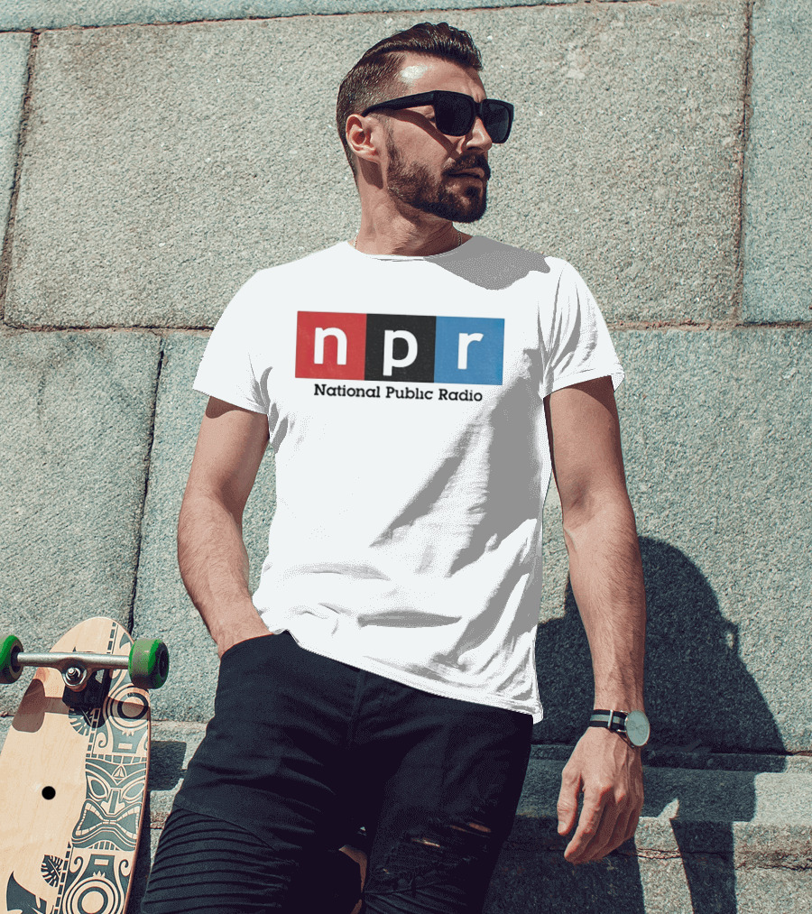 NPR National Public Radio Iconic Logo Red Black Blue T-Shirt