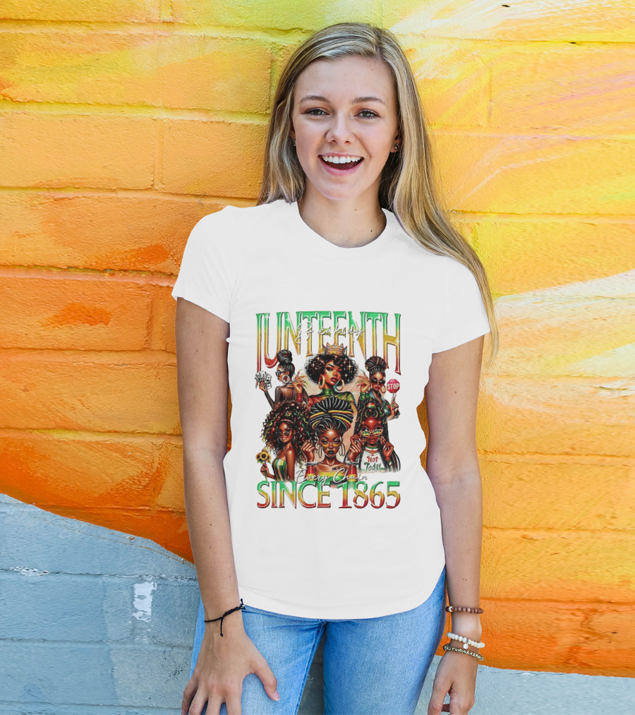 Juneteenth Breaking Every Chain Black Girl Since 1865 T-Shirt