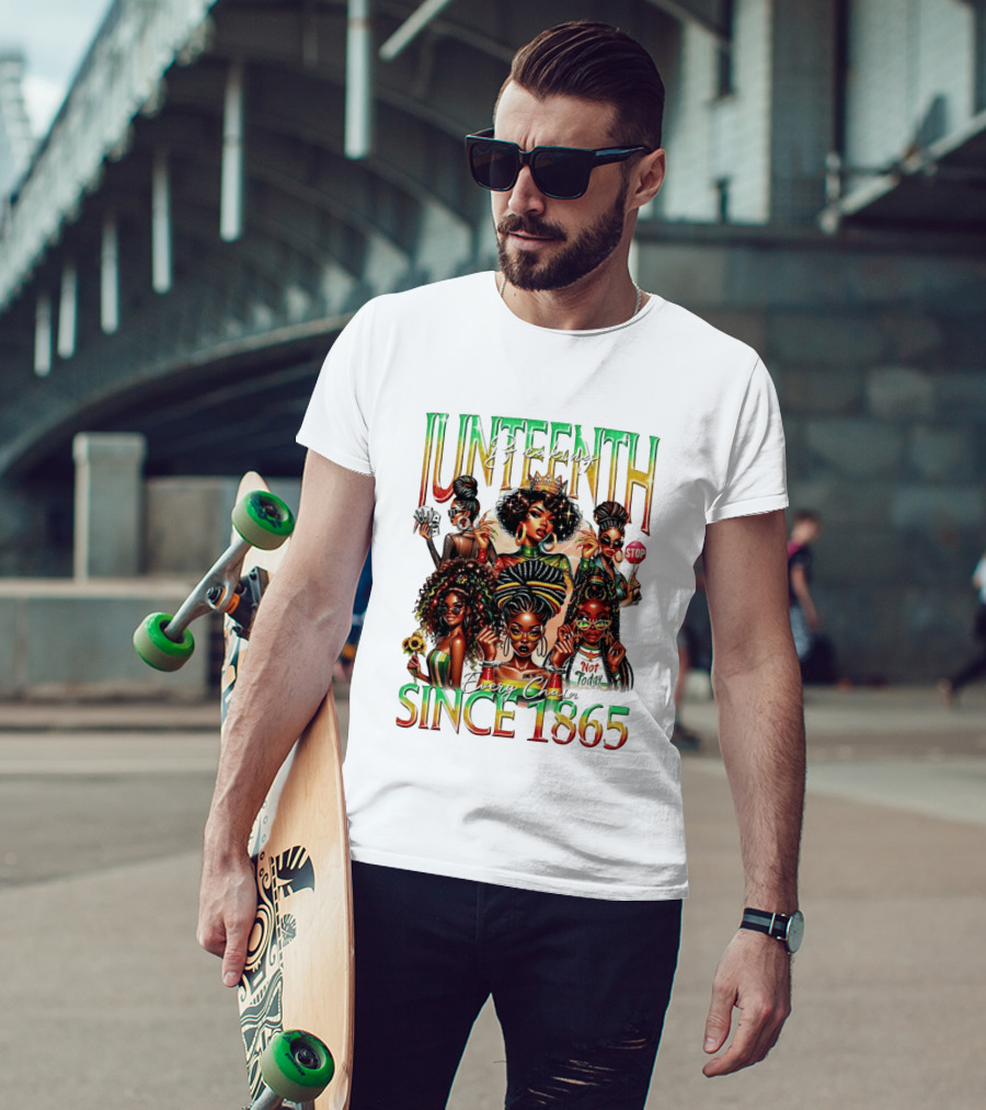 Juneteenth Breaking Every Chain Black Girl Since 1865 T-Shirt