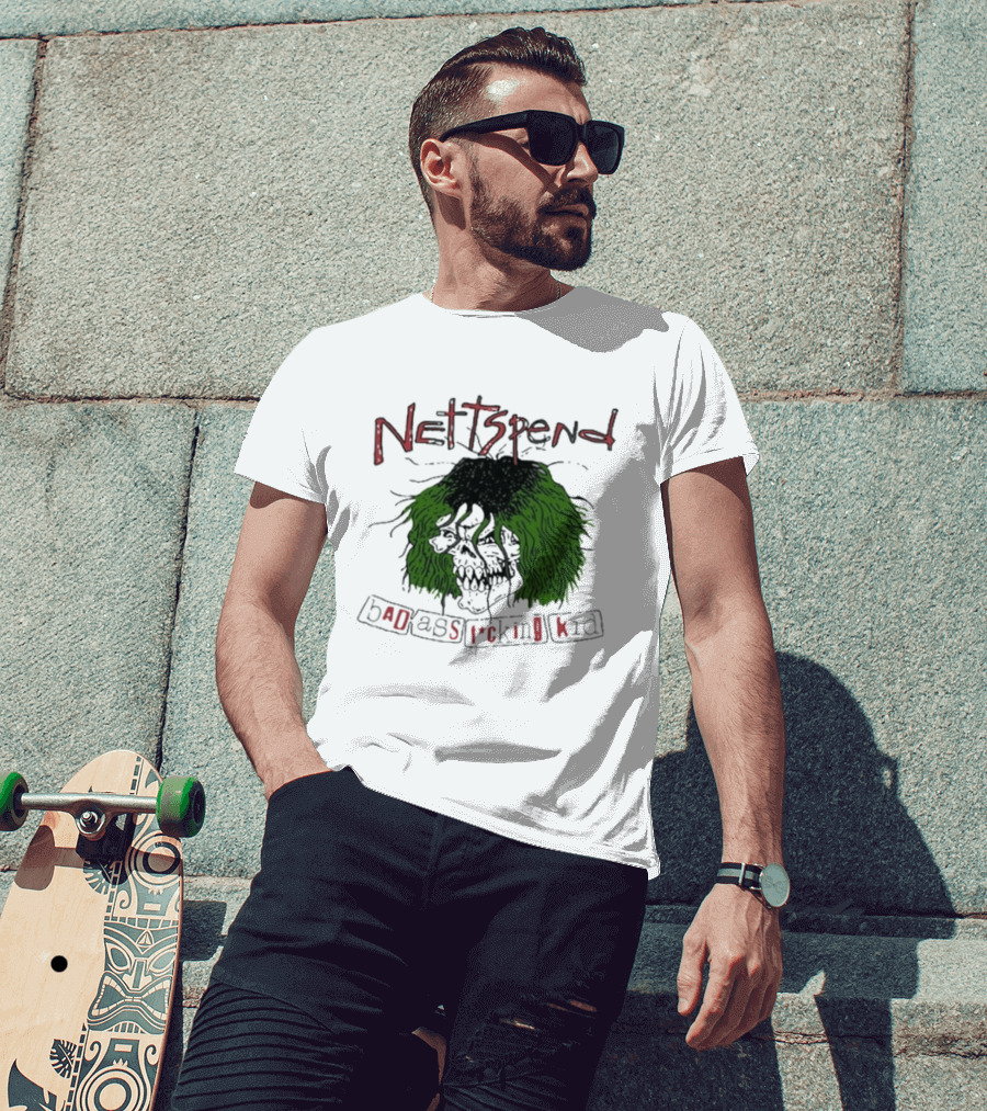 Nettspend Badassfuckingkid Grunge Skull Tour T-Shirt