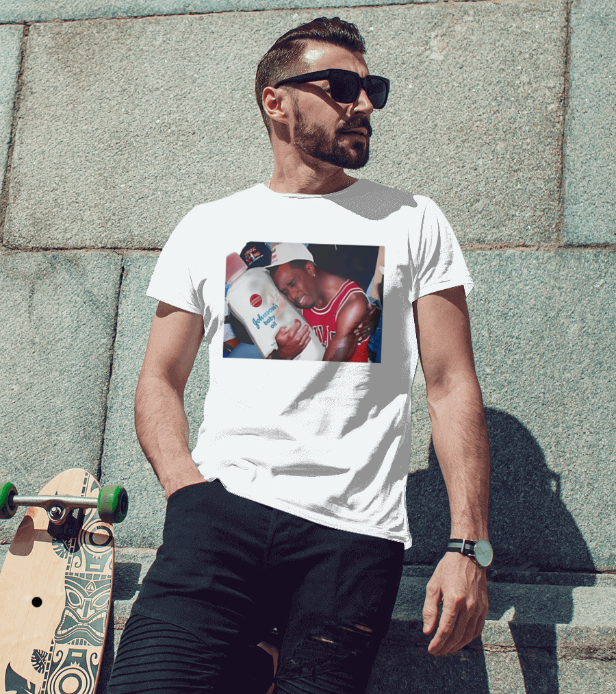 P.Diddy Crying Meme Johnson's Baby Oil Bulls Jersey T-Shirt