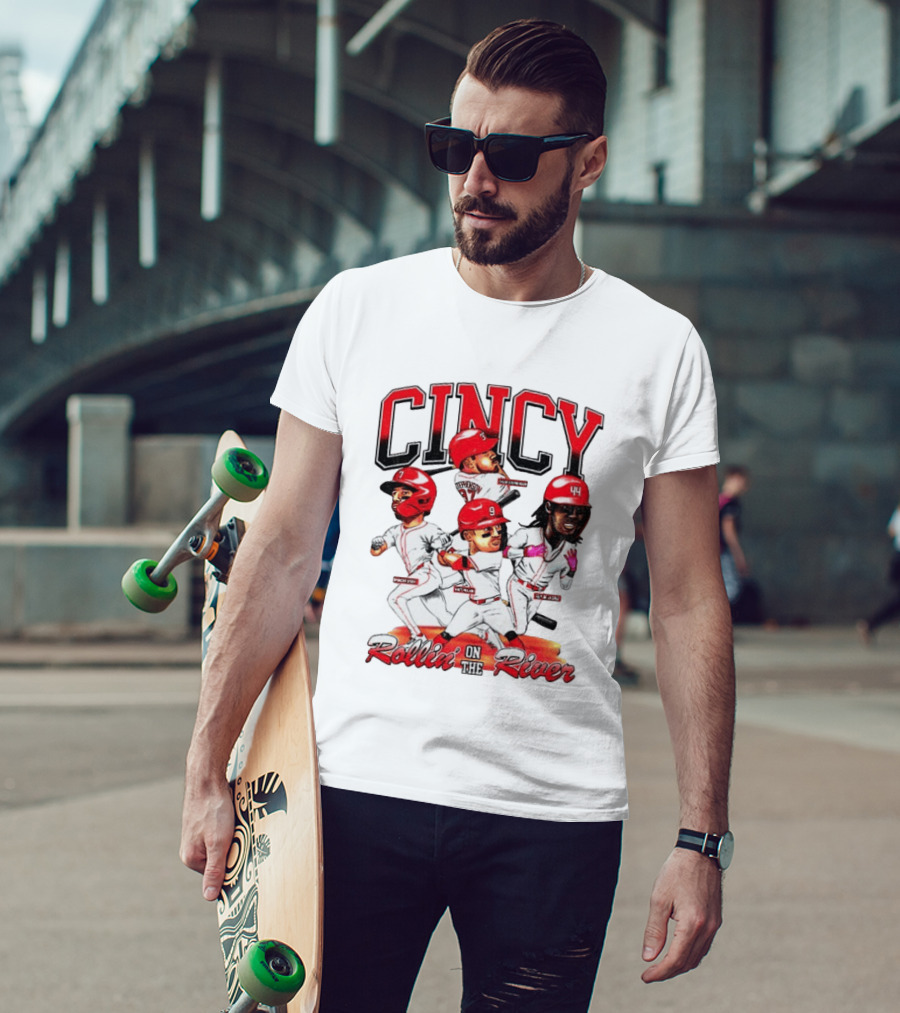 Cincy Spencer Steer Matt McLain Elly De La Cruz Tyler Stephenson Rollin' On The River T-Shirt