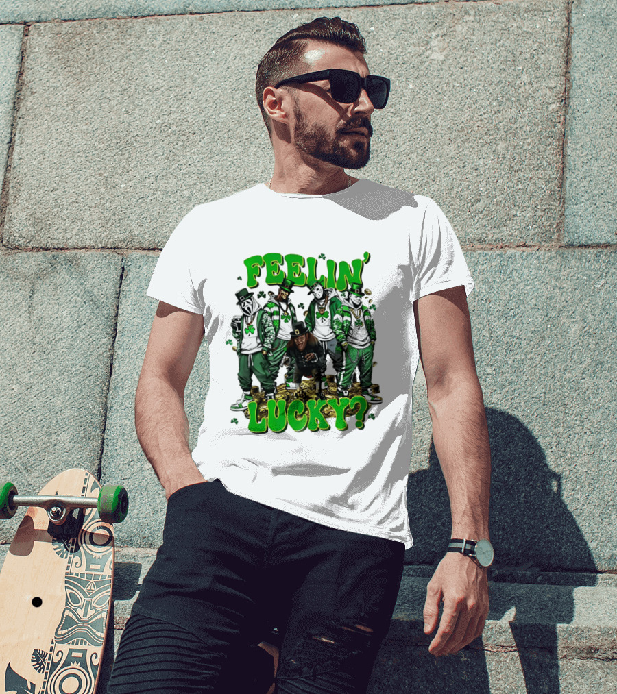 Feelin' Lucky Thug Life Movie Characters St. Patrick's Day T-Shirt