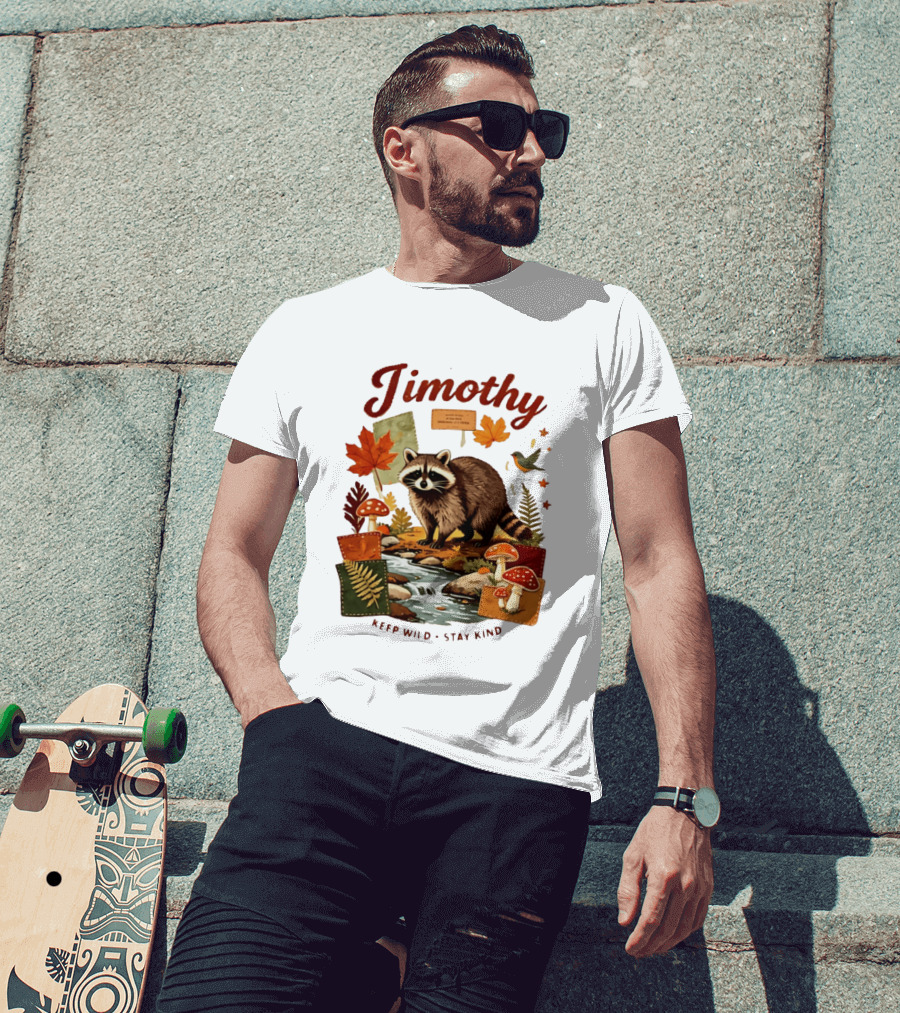 Jimothy Raccoon Autumn Nature 2026 Keep Wild Stay Kind T-Shirt