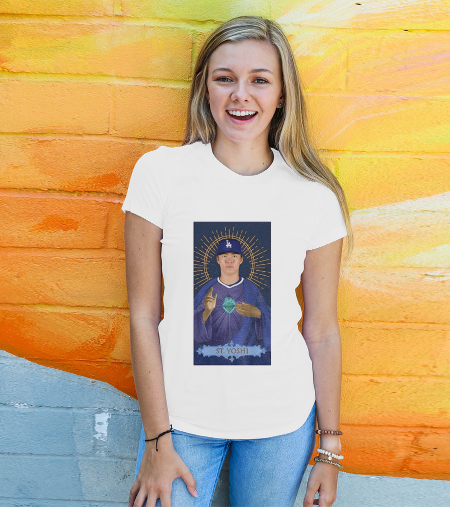 Yoshinobu Yamamoto Dodgers St. Yoshi Halo Icon MLB T-Shirt