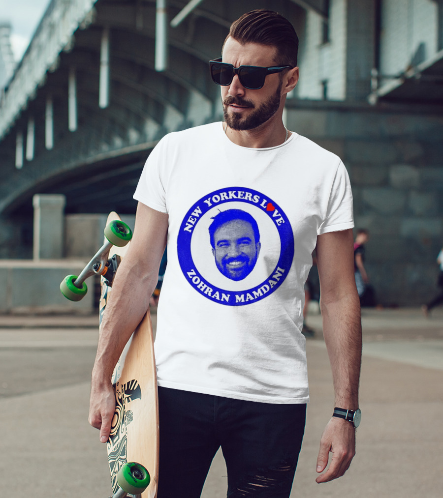 New Yorkers Love Zohran Mamdani Big Head Circular T-Shirt