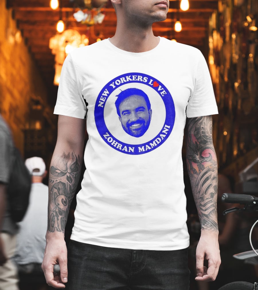 New Yorkers Love Zohran Mamdani Big Head Circular T-Shirt
