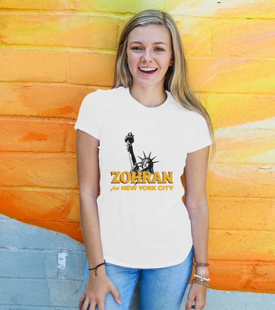 Zohran And Statue Of Liberty New York City Showdown T-Shirt