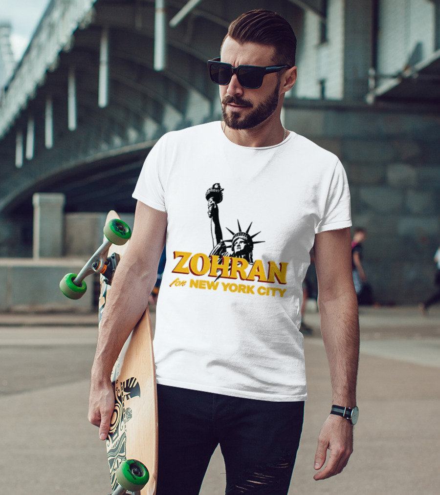 Zohran And Statue Of Liberty New York City Showdown T-Shirt