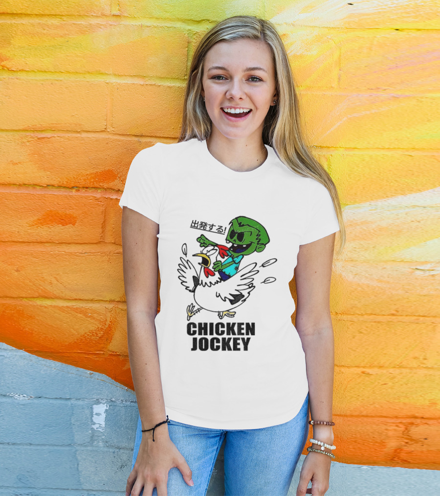 Zombie Chicken Jockey Exclamation Anime T-Shirt