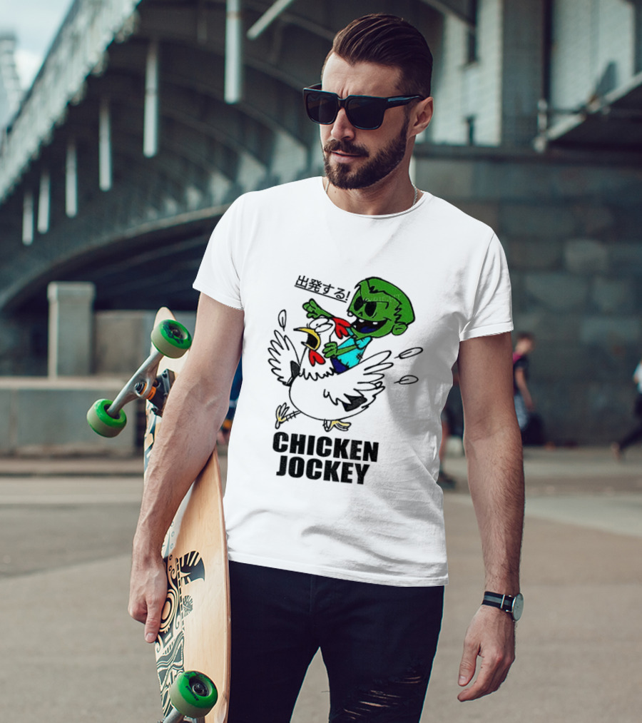 Zombie Chicken Jockey Exclamation Anime T-Shirt