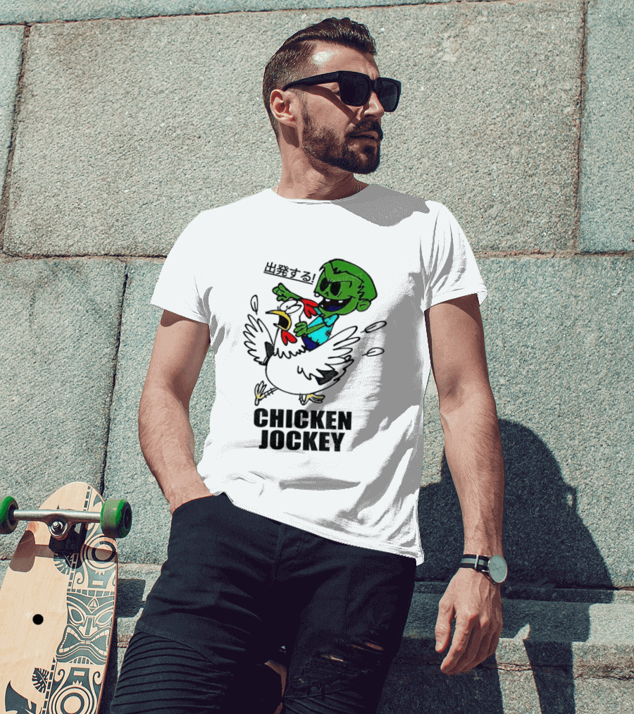 Zombie Chicken Jockey Exclamation Anime T-Shirt