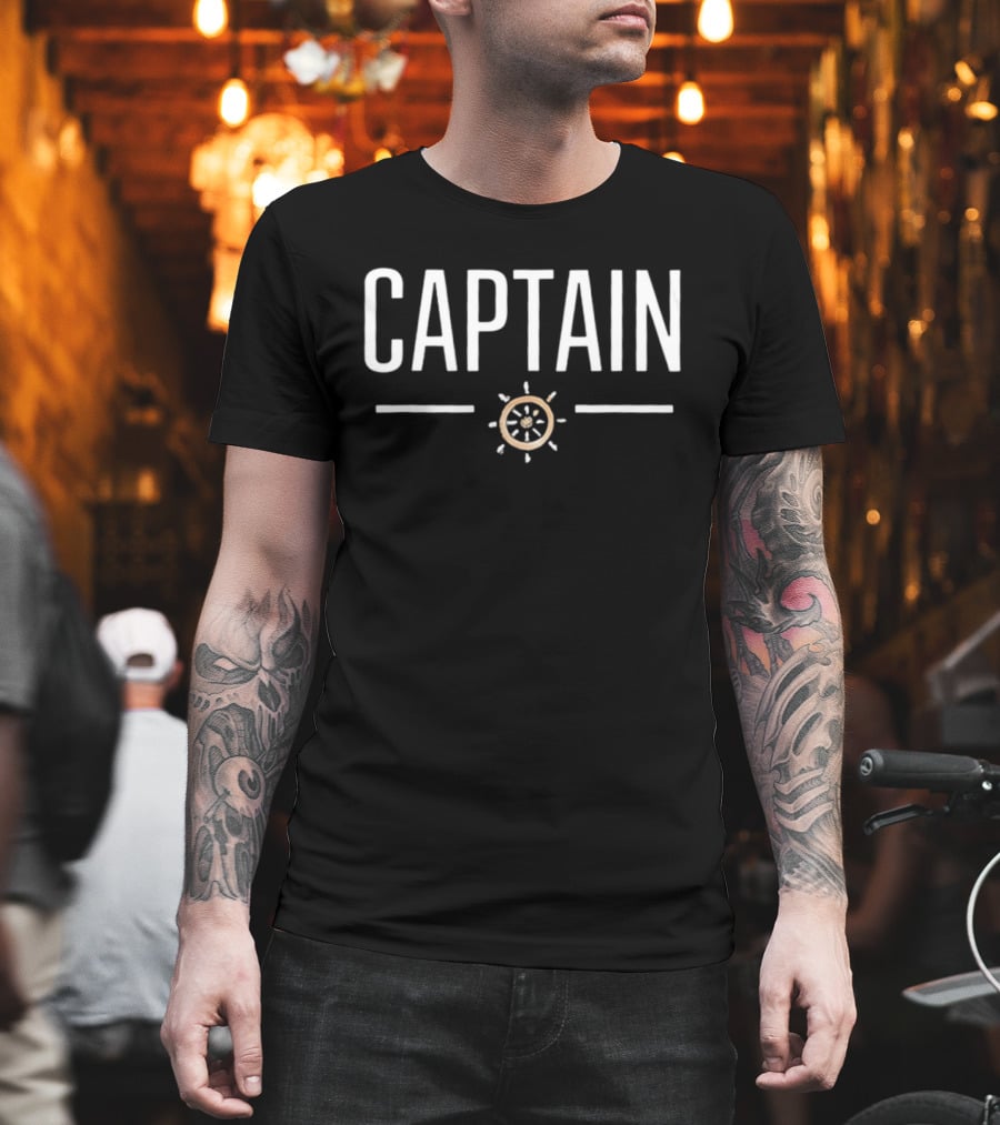 Captain Nautical Ship Wheel T-Shirt