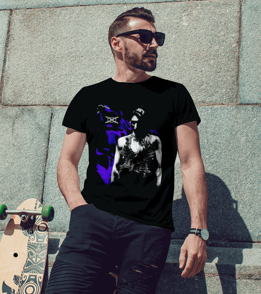 Ken Carson Rhea Ripley WWE Spiked Outfit Collage With Abstract Purple Accents T-Shirt