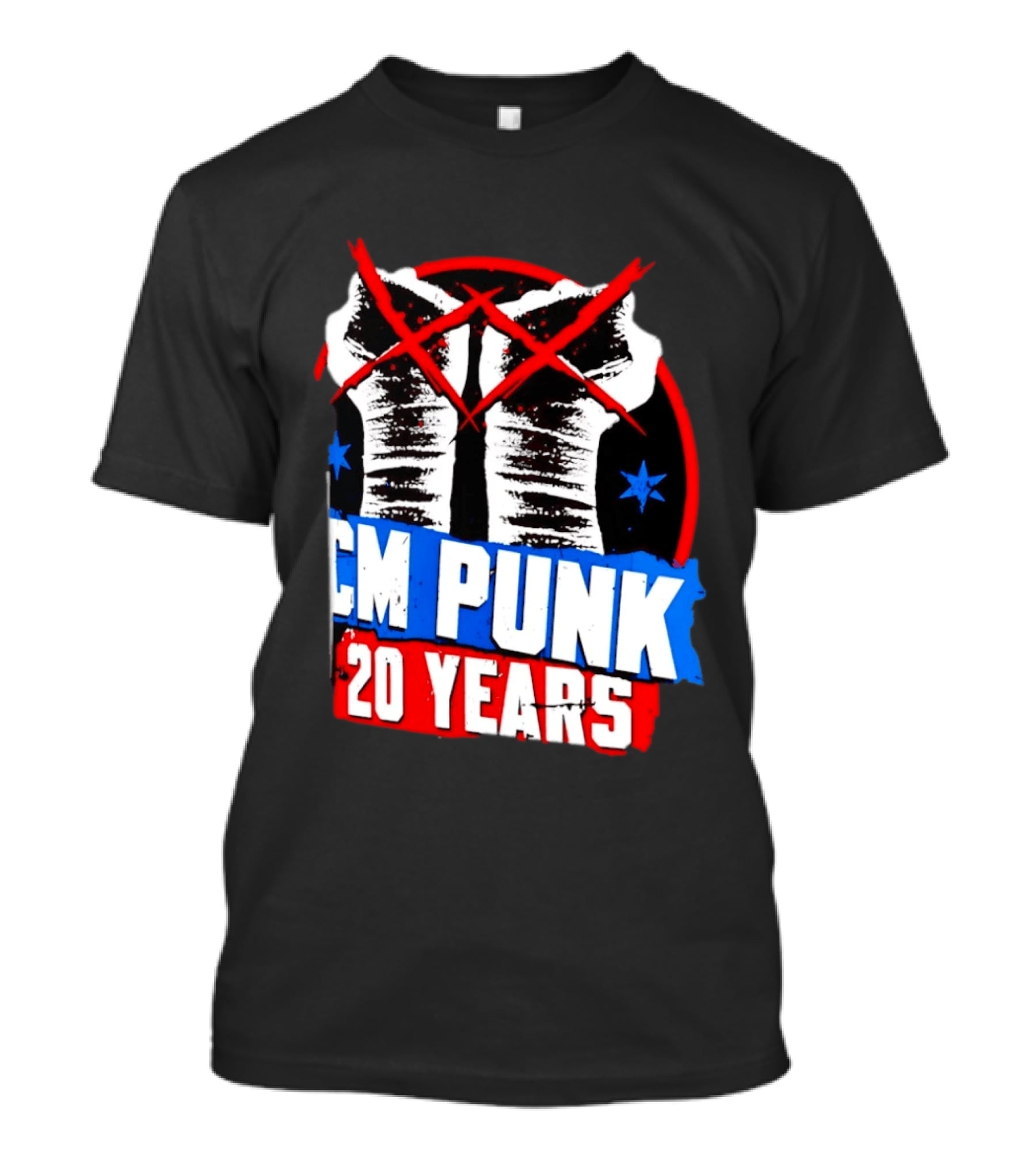 CM Punk 20 Years WWE Fists T-Shirt