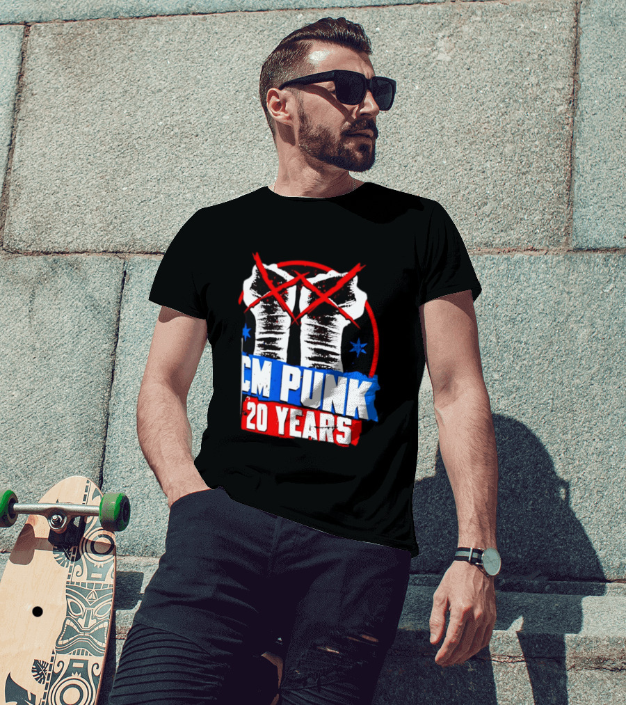 CM Punk 20 Years WWE Fists T-Shirt
