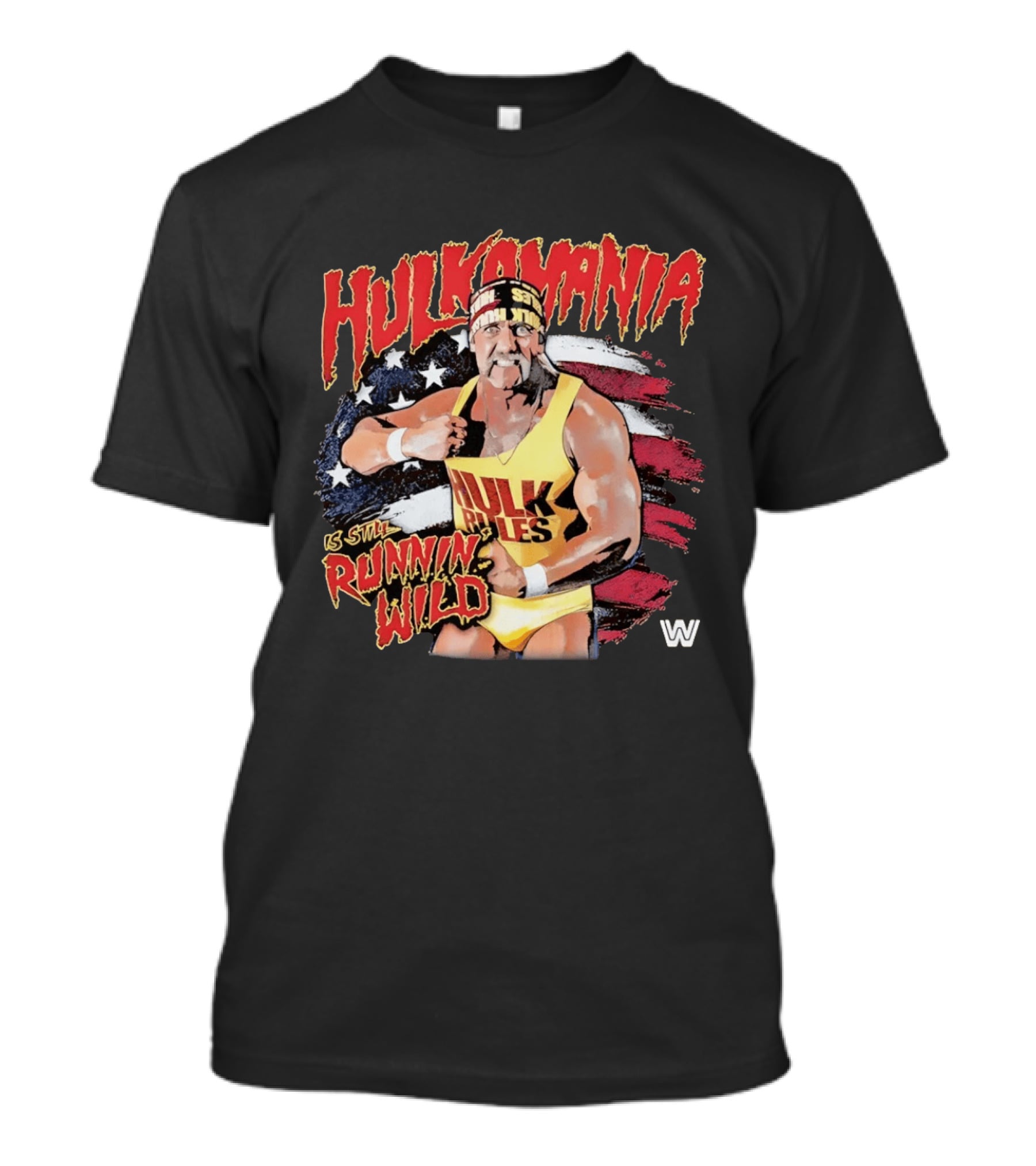 Hulk Hogan Hulkamania Runnin Wild American Flag WWE T-Shirt