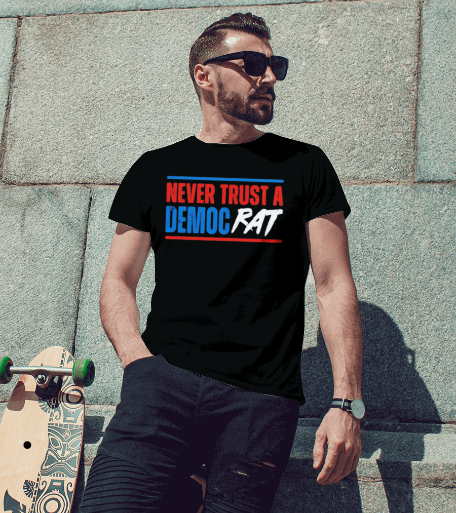 Never Trust A Democrat Political Rat T-Shirt