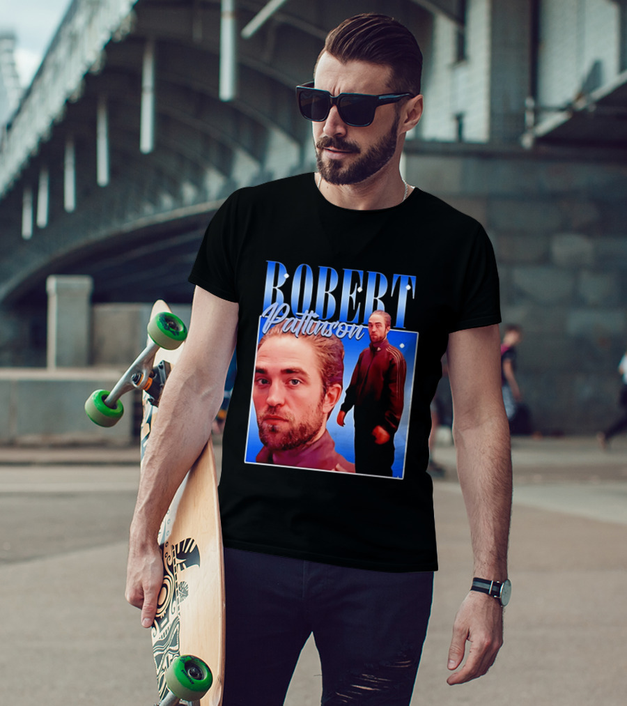 Robert Pattinson Standing Meme Blue Adidas Tracksuit T-Shirt