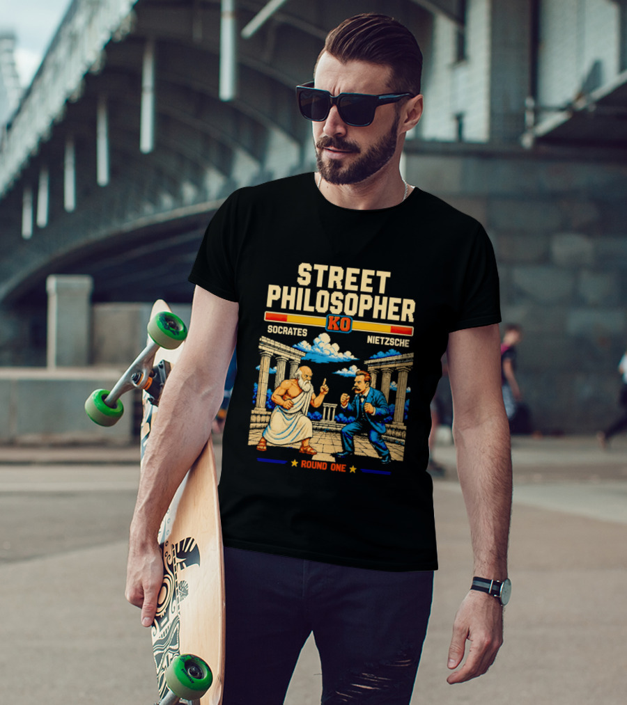 Street Philosopher KO Socrates Nietzsche Round One Colosseum Showdown T-Shirt