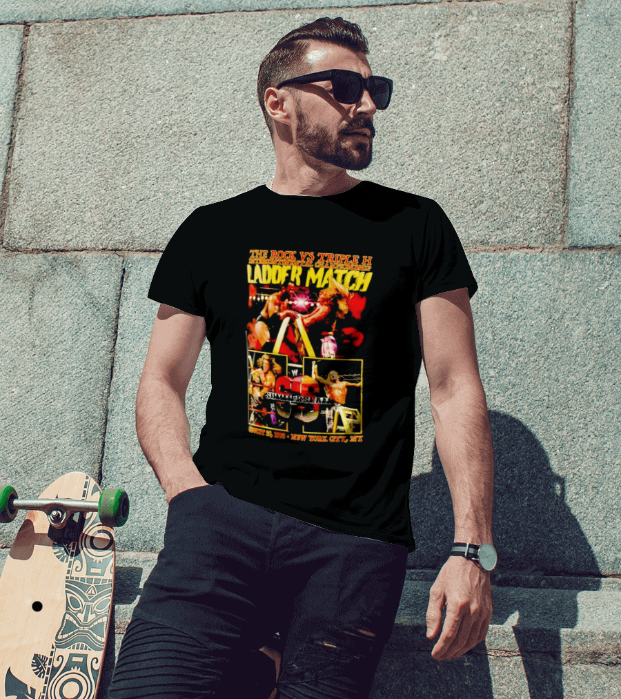 WWE SummerSlam 1998 The Rock Vs Triple H Ladder Match Intercontinental Championship New York City T-Shirt