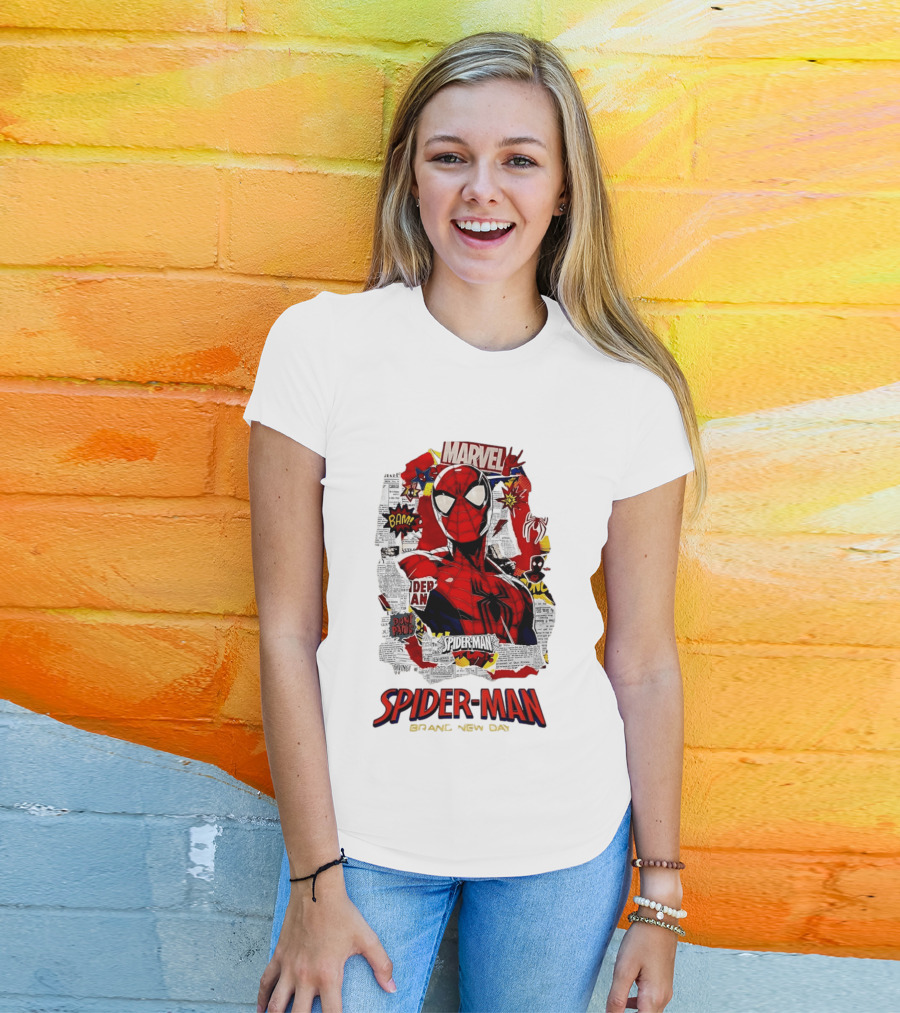 Marvel Spider Man Brand New Day Comic Collage T-Shirt