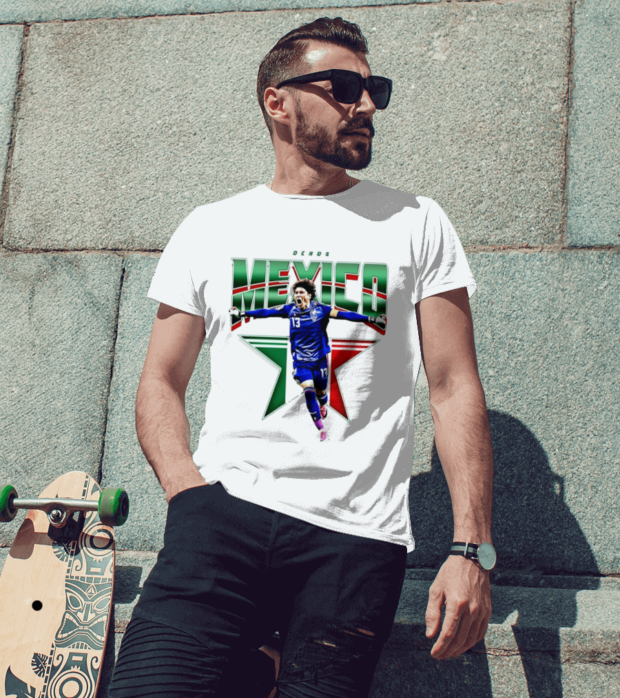Ochoa Mexico 13 Goalkeeper Tri Color Starburst T-Shirt