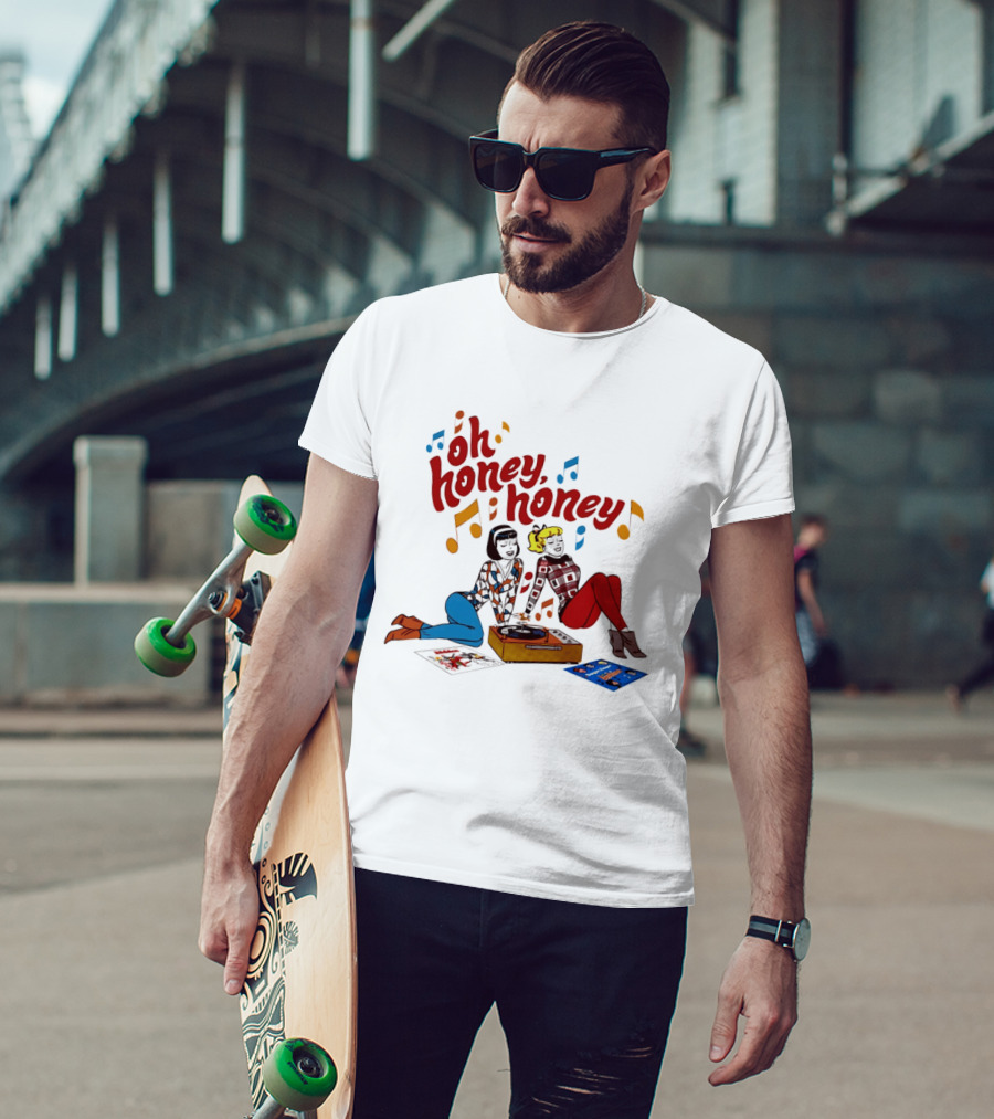 Oh Honey Honey Cartoon Style Retro Fashion Girl Music T-Shirt