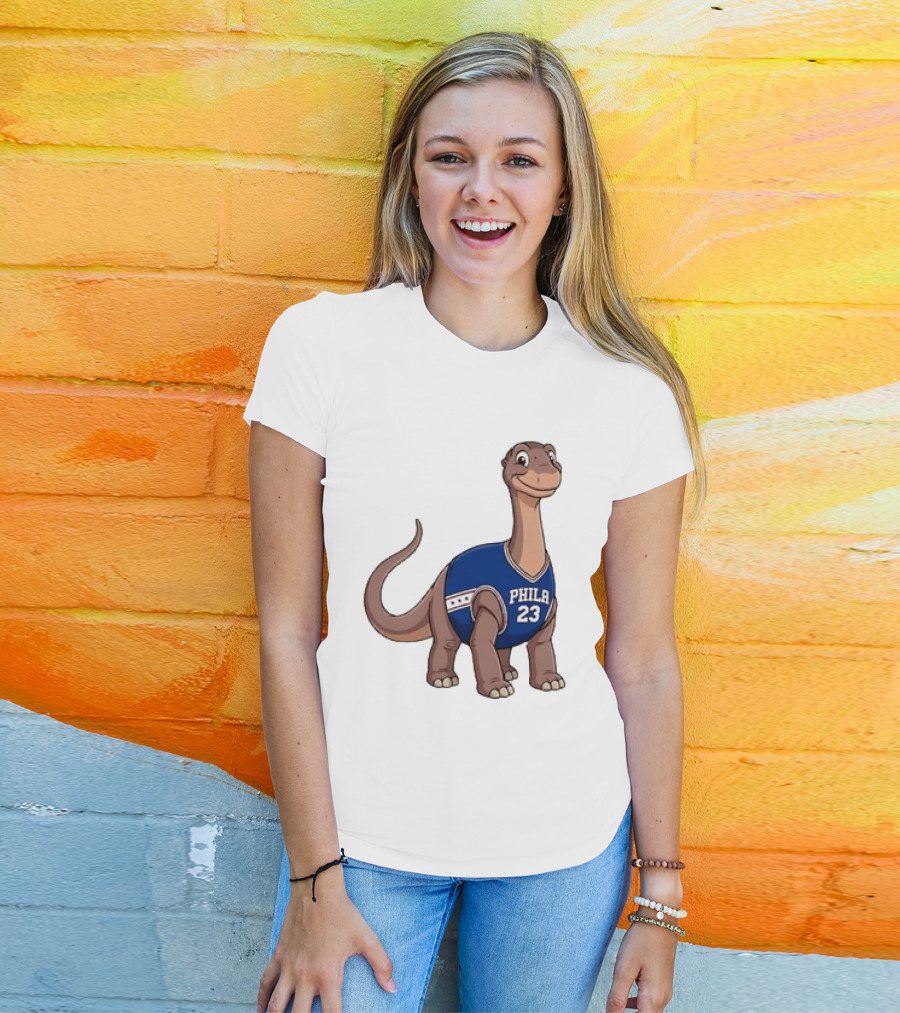 Phila 23 Dinosaur In Philadelphia 76ers Basketball Jersey T-Shirt