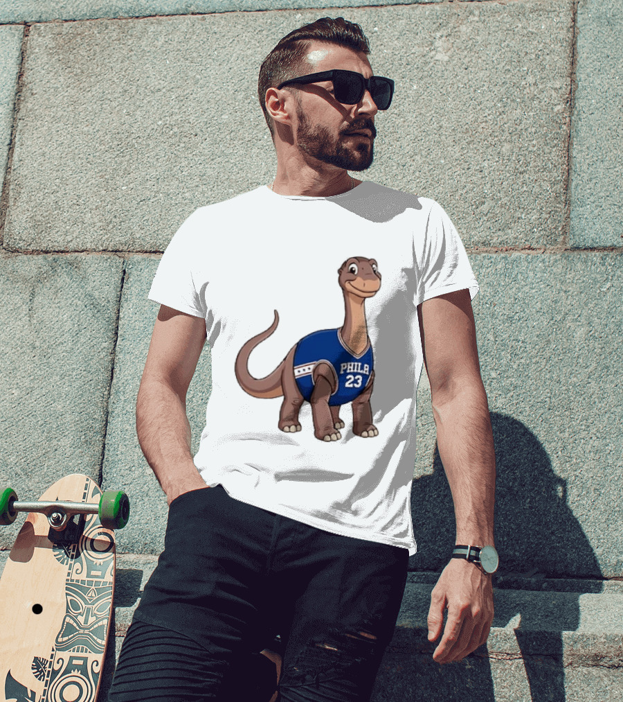 Phila 23 Dinosaur In Philadelphia 76ers Basketball Jersey T-Shirt