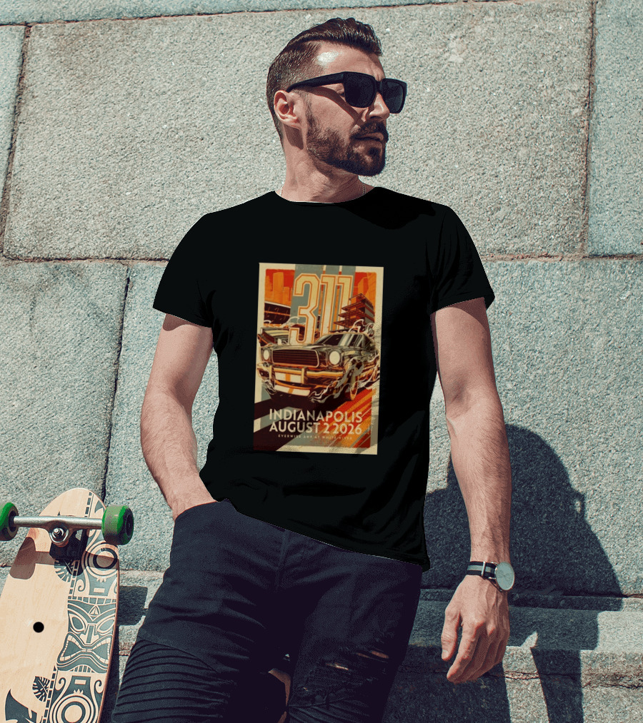 311 Indianapolis August 2 2026 Everwise Amphitheater With Classic Car T-Shirt