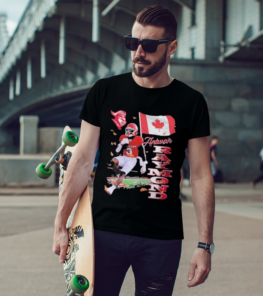 Antwan Raymond Rutgers Scarlet Knights Canadian Flag Football T-Shirt