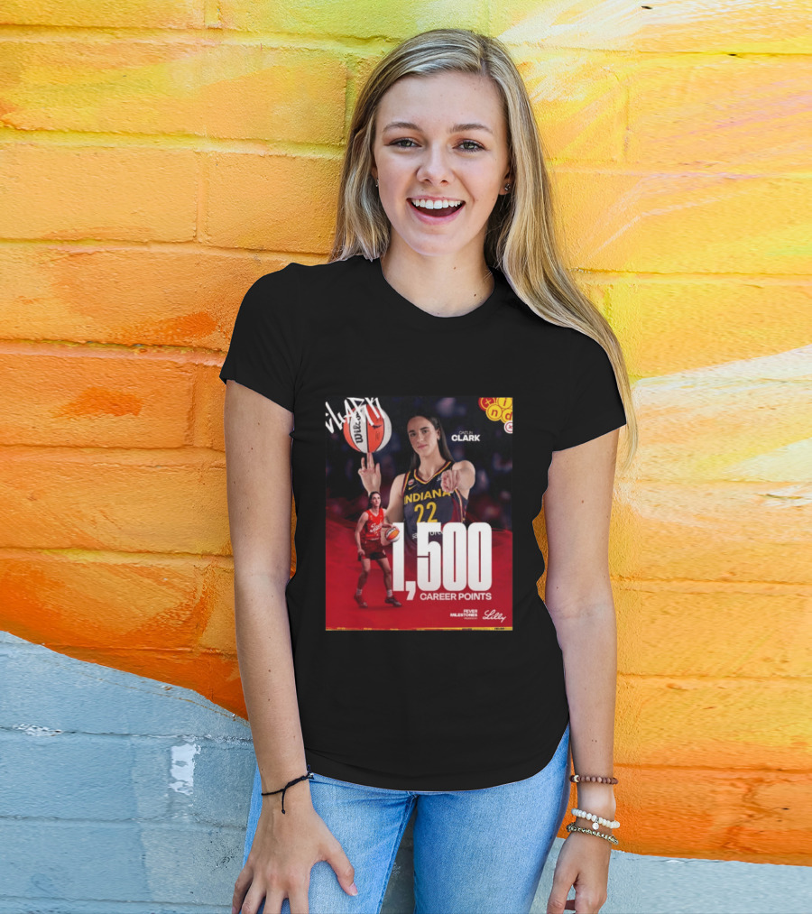Caitlin Clark Indiana Fever 1500 Career Points Milestone Celebration WNBA Fever Milestones T-Shirt