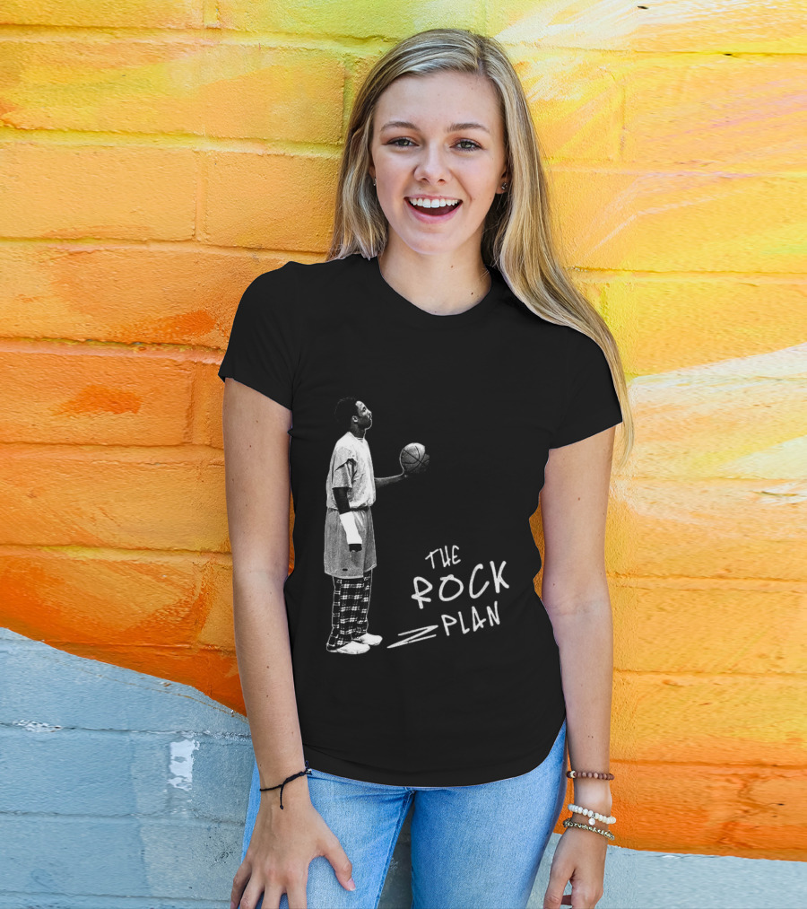 The Rock Plan Street Basketball Vintage Style Player Holding Ball T-Shirt