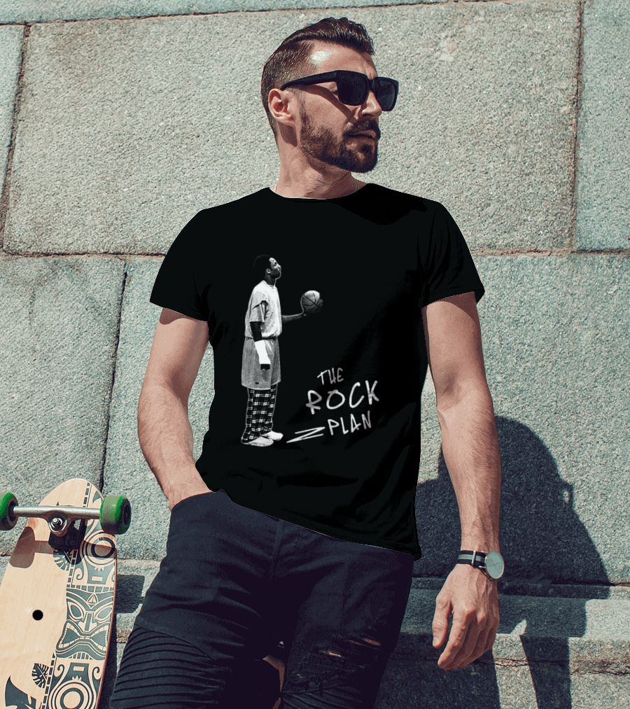 The Rock Plan Street Basketball Vintage Style Player Holding Ball T-Shirt