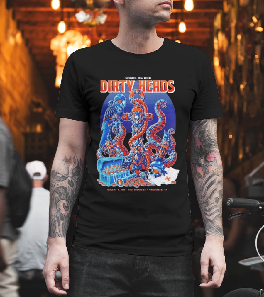 Dirty Heads Summer 2026 Tour Nashville TN August 1 Skeletons And Octopus T-Shirt