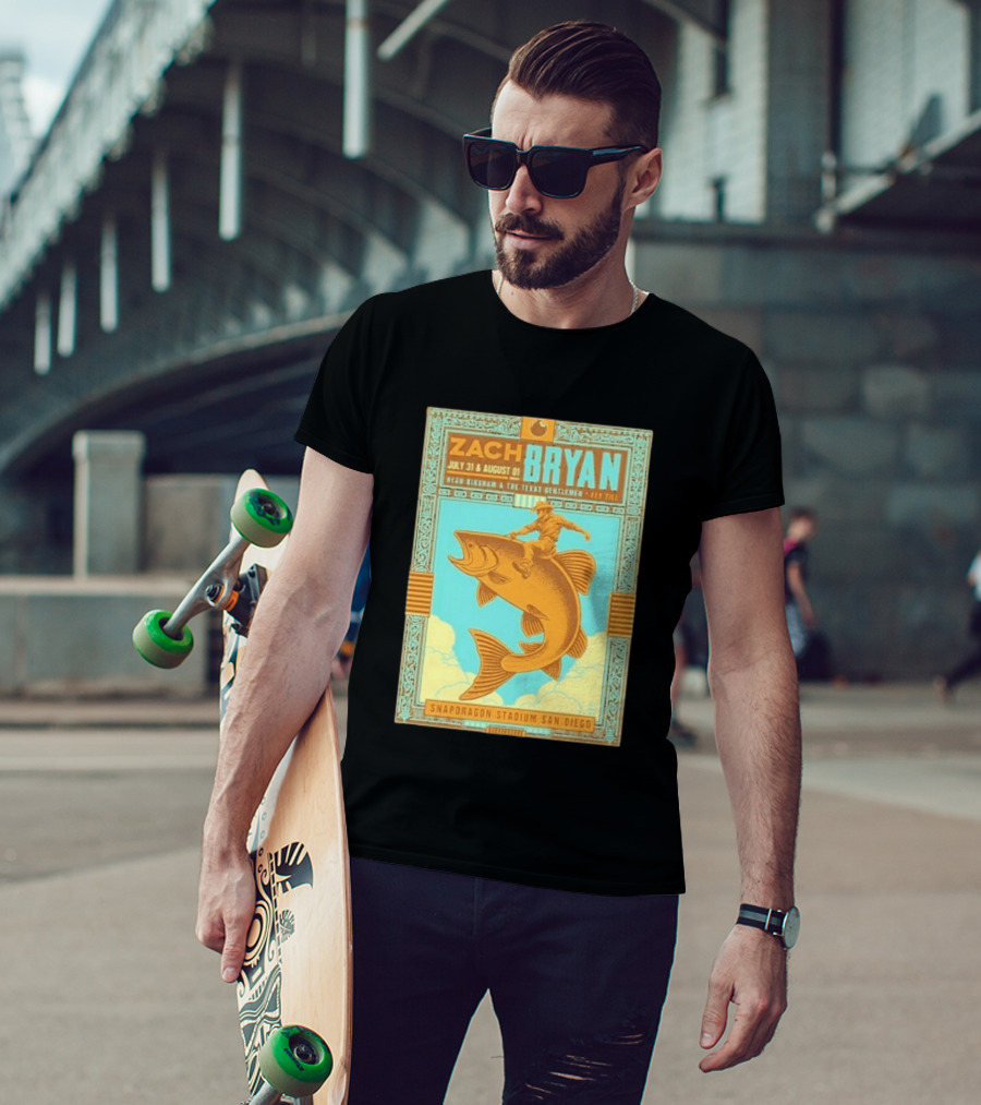 Zach Bryan July 31 August 1 Snapdragon Stadium San Diego Featuring Ryan Bingham The Texas Gentlemen Key Eli 2026 T-Shirt